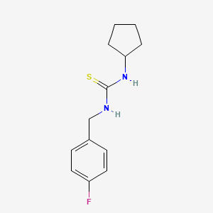 molecular formula C13H17FN2S B5765041 N-cyclopentyl-N'-(4-fluorobenzyl)thiourea 