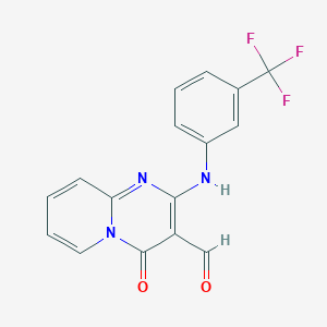 4-oxo-2-{[3-(trifluoromethyl)phenyl]amino}-4H-pyrido[1,2-a]pyrimidine-3-carbaldehyde