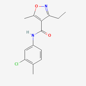 molecular formula C14H15ClN2O2 B5765091 N-(3-chloro-4-methylphenyl)-3-ethyl-5-methyl-4-isoxazolecarboxamide 