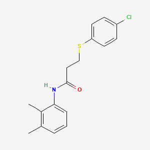 molecular formula C17H18ClNOS B5765092 3-[(4-chlorophenyl)thio]-N-(2,3-dimethylphenyl)propanamide 