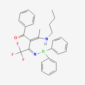 2-(N-butylethanimidoyl)-3-[(diphenylboryl)amino]-4,4,4-trifluoro-1-phenyl-2-buten-1-one