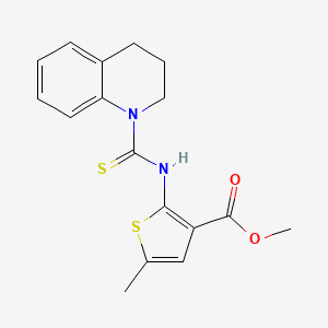 molecular formula C17H18N2O2S2 B5765131 methyl 2-[(3,4-dihydro-1(2H)-quinolinylcarbonothioyl)amino]-5-methyl-3-thiophenecarboxylate 