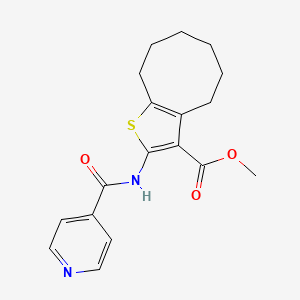 molecular formula C18H20N2O3S B5765141 methyl 2-(isonicotinoylamino)-4,5,6,7,8,9-hexahydrocycloocta[b]thiophene-3-carboxylate 