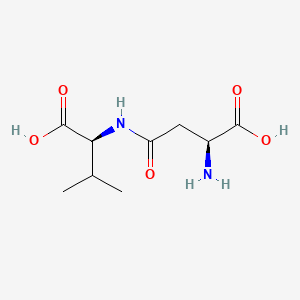 molecular formula C9H16N2O5 B576516 ss-L-Aspartyl-L-valine CAS No. 13433-05-1