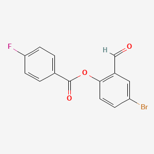 molecular formula C14H8BrFO3 B5765190 4-bromo-2-formylphenyl 4-fluorobenzoate 