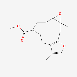 molecular formula C16H22O4 B576520 Neolinderanic acid methyl ester CAS No. 13657-58-4