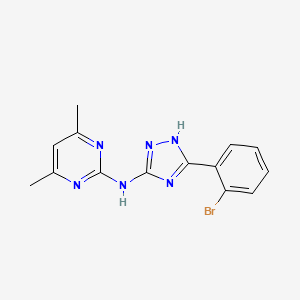 molecular formula C14H13BrN6 B5765214 N-[5-(2-bromophenyl)-1H-1,2,4-triazol-3-yl]-4,6-dimethyl-2-pyrimidinamine 