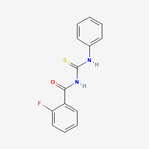 molecular formula C14H11FN2OS B5765230 N-(anilinocarbonothioyl)-2-fluorobenzamide 
