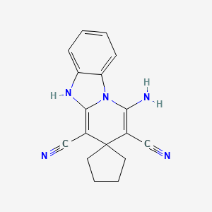 molecular formula C17H15N5 B5765261 1'-amino-5'H-spiro[cyclopentane-1,3'-pyrido[1,2-a]benzimidazole]-2',4'-dicarbonitrile 
