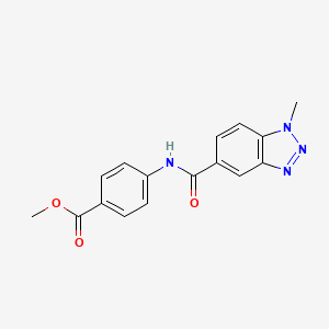 molecular formula C16H14N4O3 B5765312 methyl 4-{[(1-methyl-1H-1,2,3-benzotriazol-5-yl)carbonyl]amino}benzoate 
