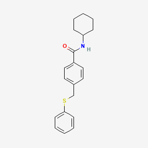 molecular formula C20H23NOS B5765328 N-cyclohexyl-4-[(phenylthio)methyl]benzamide 