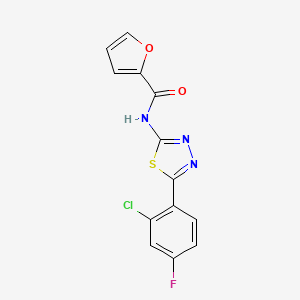molecular formula C13H7ClFN3O2S B5765360 N-[5-(2-chloro-4-fluorophenyl)-1,3,4-thiadiazol-2-yl]-2-furamide 