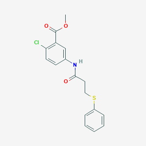 molecular formula C17H16ClNO3S B5765367 methyl 2-chloro-5-{[3-(phenylthio)propanoyl]amino}benzoate 