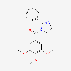molecular formula C19H20N2O4 B5765381 2-phenyl-1-(3,4,5-trimethoxybenzoyl)-4,5-dihydro-1H-imidazole CAS No. 6088-56-8