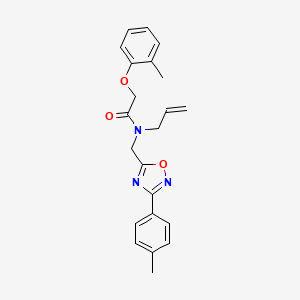 molecular formula C22H23N3O3 B5765407 N-allyl-2-(2-methylphenoxy)-N-{[3-(4-methylphenyl)-1,2,4-oxadiazol-5-yl]methyl}acetamide 