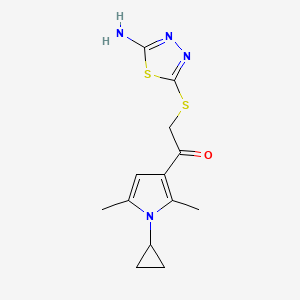 molecular formula C13H16N4OS2 B5765433 2-[(5-amino-1,3,4-thiadiazol-2-yl)thio]-1-(1-cyclopropyl-2,5-dimethyl-1H-pyrrol-3-yl)ethanone 