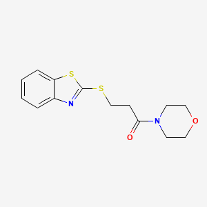 molecular formula C14H16N2O2S2 B5765455 2-{[3-(4-morpholinyl)-3-oxopropyl]thio}-1,3-benzothiazole 