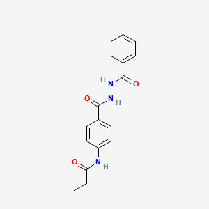 molecular formula C18H19N3O3 B5765497 N-(4-{[2-(4-methylbenzoyl)hydrazino]carbonyl}phenyl)propanamide 