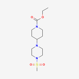 molecular formula C13H25N3O4S B5765504 ethyl 4-[4-(methylsulfonyl)-1-piperazinyl]-1-piperidinecarboxylate 