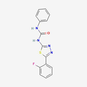 molecular formula C15H11FN4OS B5765531 N-[5-(2-fluorophenyl)-1,3,4-thiadiazol-2-yl]-N'-phenylurea 