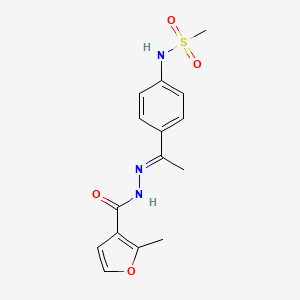 molecular formula C15H17N3O4S B5765578 N-{4-[N-(2-methyl-3-furoyl)ethanehydrazonoyl]phenyl}methanesulfonamide 