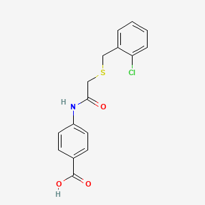 molecular formula C16H14ClNO3S B5765624 4-({[(2-chlorobenzyl)thio]acetyl}amino)benzoic acid 