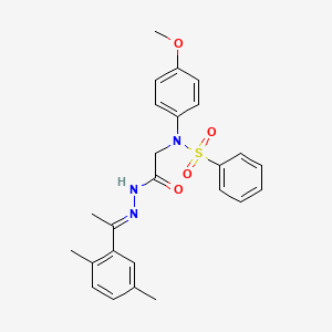 molecular formula C25H27N3O4S B5765638 N-(2-{2-[1-(2,5-dimethylphenyl)ethylidene]hydrazino}-2-oxoethyl)-N-(4-methoxyphenyl)benzenesulfonamide 