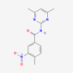 molecular formula C14H14N4O3 B5765666 N-(4,6-dimethyl-2-pyrimidinyl)-4-methyl-3-nitrobenzamide 