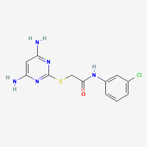 molecular formula C12H12ClN5OS B5765668 N-(3-chlorophenyl)-2-[(4,6-diamino-2-pyrimidinyl)thio]acetamide 