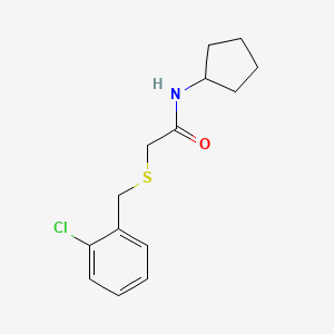 molecular formula C14H18ClNOS B5765693 2-[(2-chlorobenzyl)thio]-N-cyclopentylacetamide 