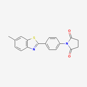 molecular formula C18H14N2O2S B5765704 1-[4-(6-methyl-1,3-benzothiazol-2-yl)phenyl]-2,5-pyrrolidinedione CAS No. 401916-56-1