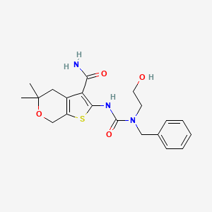 molecular formula C20H25N3O4S B5765718 2-({[benzyl(2-hydroxyethyl)amino]carbonyl}amino)-5,5-dimethyl-4,7-dihydro-5H-thieno[2,3-c]pyran-3-carboxamide 
