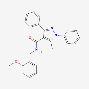 molecular formula C25H23N3O2 B5765719 N-(2-methoxybenzyl)-5-methyl-1,3-diphenyl-1H-pyrazole-4-carboxamide 