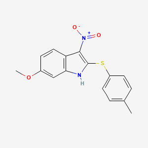 molecular formula C16H14N2O3S B5765818 6-methoxy-2-[(4-methylphenyl)thio]-3-nitro-1H-indole 