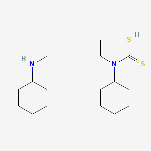 molecular formula C17H34N2S2 B576584 Cyclohexylethyldithiocarbamic acid N-cyclohexylethylammonium salt CAS No. 13167-44-7
