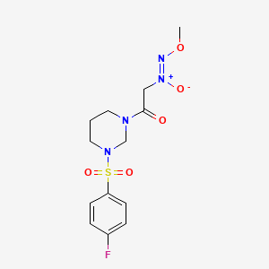 molecular formula C13H17FN4O5S B5765848 1-[(4-fluorophenyl)sulfonyl]-3-[(methoxy-NNO-azoxy)acetyl]hexahydropyrimidine 