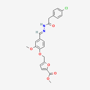 methyl 5-[(4-{2-[(4-chlorophenyl)acetyl]carbonohydrazonoyl}-2-methoxyphenoxy)methyl]-2-furoate