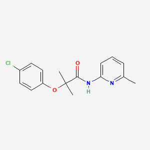 molecular formula C16H17ClN2O2 B5765889 2-(4-chlorophenoxy)-2-methyl-N-(6-methyl-2-pyridinyl)propanamide 