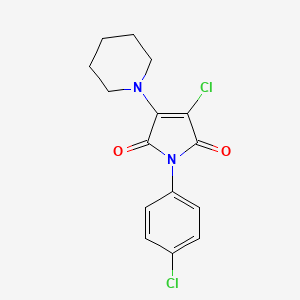 molecular formula C15H14Cl2N2O2 B5765895 3-chloro-1-(4-chlorophenyl)-4-(1-piperidinyl)-1H-pyrrole-2,5-dione 