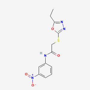 molecular formula C12H12N4O4S B5765917 2-[(5-ethyl-1,3,4-oxadiazol-2-yl)thio]-N-(3-nitrophenyl)acetamide 
