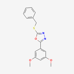 molecular formula C17H16N2O3S B5765931 2-(benzylthio)-5-(3,5-dimethoxyphenyl)-1,3,4-oxadiazole 