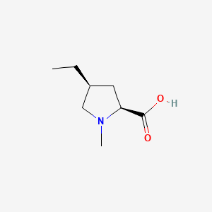 molecular formula C8H15NO2 B576594 (2S,4S)-4-Ethyl-1-methylpyrrolidine-2-carboxylic acid CAS No. 14811-15-5