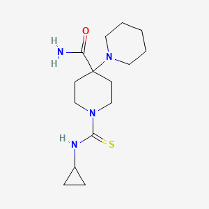 molecular formula C15H26N4OS B5765942 1'-[(cyclopropylamino)carbonothioyl]-1,4'-bipiperidine-4'-carboxamide 