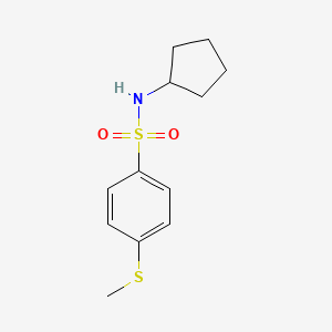 molecular formula C12H17NO2S2 B5765965 N-cyclopentyl-4-(methylthio)benzenesulfonamide 