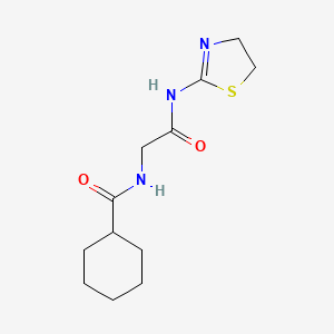 molecular formula C12H19N3O2S B5766010 N-[2-(4,5-dihydro-1,3-thiazol-2-ylamino)-2-oxoethyl]cyclohexanecarboxamide 
