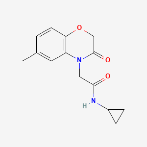 molecular formula C14H16N2O3 B5766034 N-cyclopropyl-2-(6-methyl-3-oxo-2,3-dihydro-4H-1,4-benzoxazin-4-yl)acetamide 