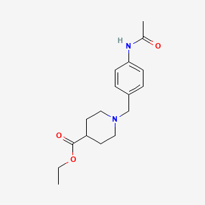 molecular formula C17H24N2O3 B5766049 ethyl 1-[4-(acetylamino)benzyl]-4-piperidinecarboxylate 