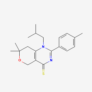 1-isobutyl-7,7-dimethyl-2-(4-methylphenyl)-1,5,7,8-tetrahydro-4H-pyrano[4,3-d]pyrimidine-4-thione