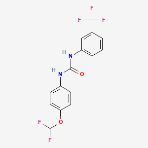 molecular formula C15H11F5N2O2 B5766074 N-[4-(difluoromethoxy)phenyl]-N'-[3-(trifluoromethyl)phenyl]urea 