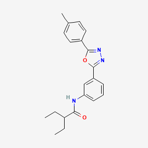 molecular formula C21H23N3O2 B5766085 2-ethyl-N-{3-[5-(4-methylphenyl)-1,3,4-oxadiazol-2-yl]phenyl}butanamide 